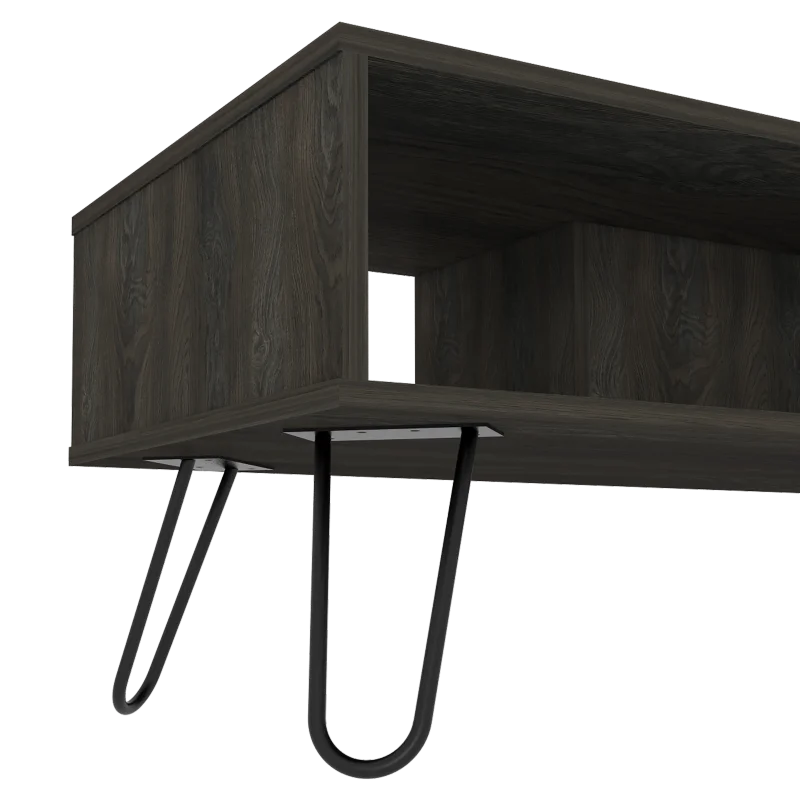 Coffee Table, Four Legs, Two Shelves, Espresso