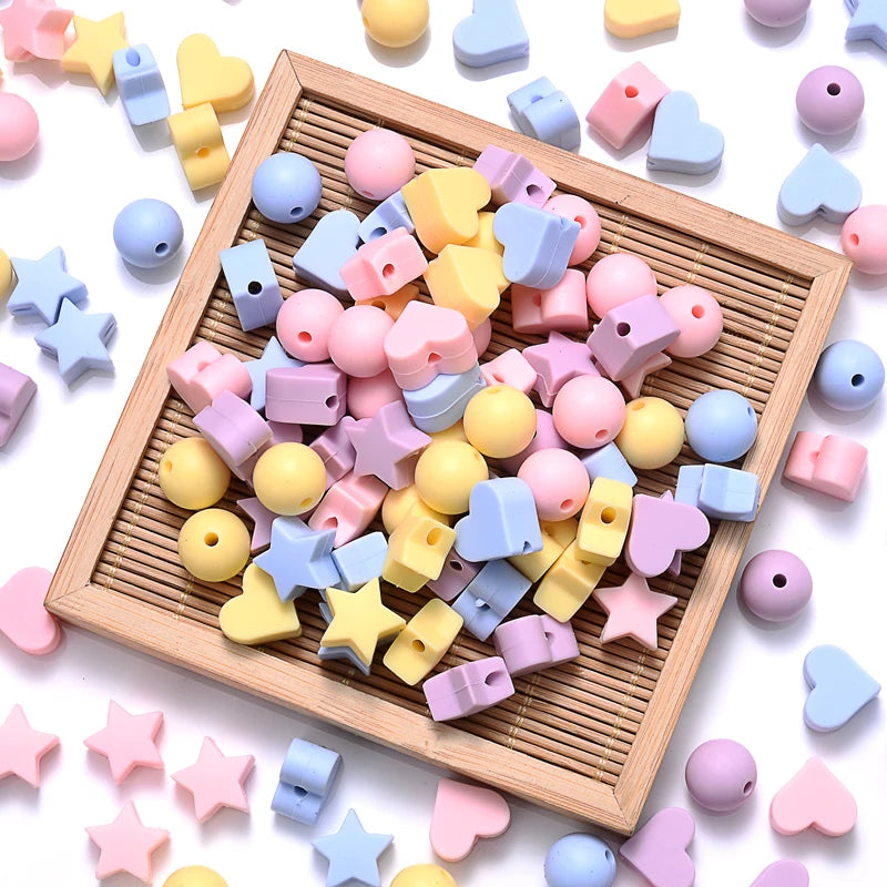 Clearance_50Pcs/Lot 12mm Baby Teether Silicone Beads Round Silicone Bead Accessories for DIY Newborn Pacifier Chain Bracelet Che