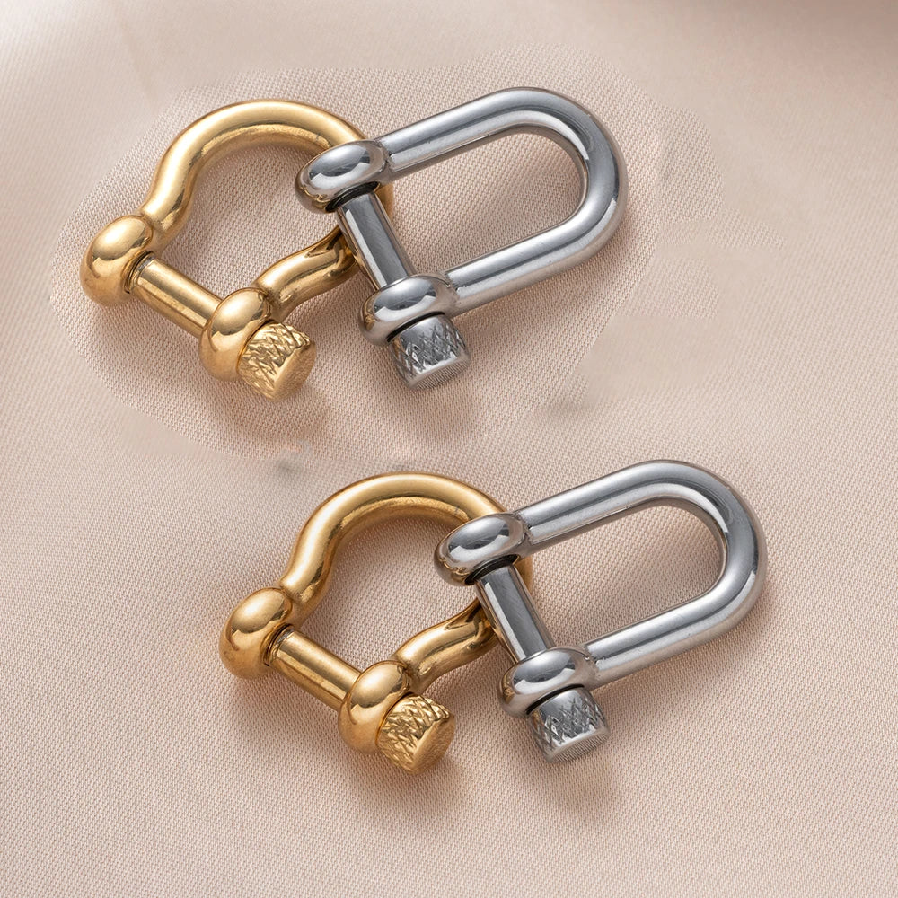 1pcs 304 Stainless Steel D-Ring Anchor Shackle Clasps Screw Lock Bow Horseshoe Buckle for DIY Bracelets Purse Jewelry Making