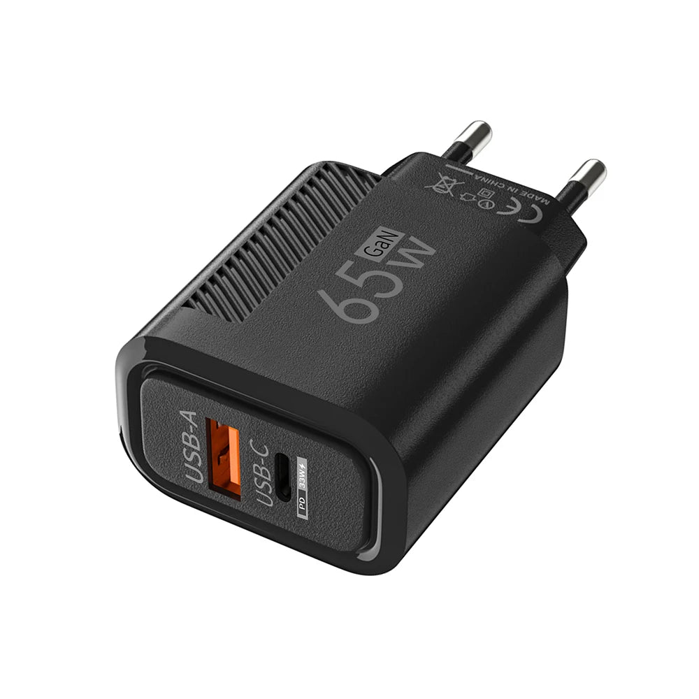PD 65W GaN Charger USB C Fast Chargering Adapter For Samsung S23 S22 iPhone 15 14 Xiaomi Huawei LG Quick Charge 3.0 USB Charger