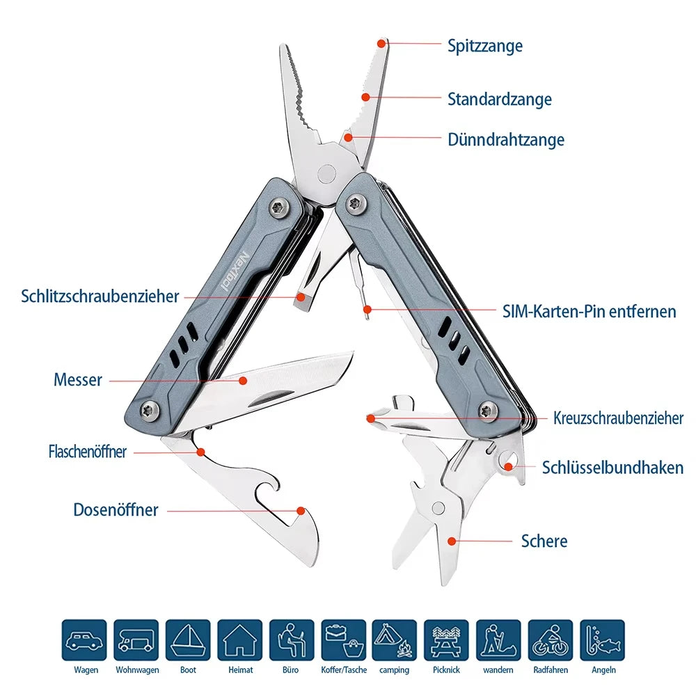 NexTool S11 12-in-1 Mini Sailor Pliers Multifunctional Folding Tool Screwdriver Portable EDC Outdoor Disaster Relief Tool Set