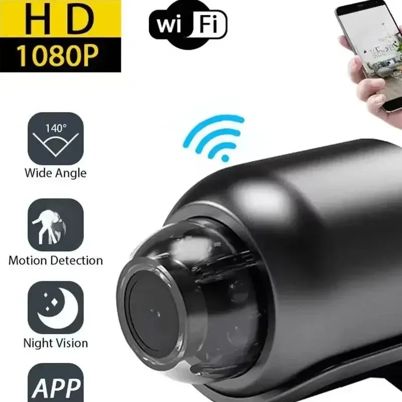 Mini WiFi Camera 1080P HD, Indoor Security Cam with Night Vision, 2-Way Audio, Baby & Pet Monitoring