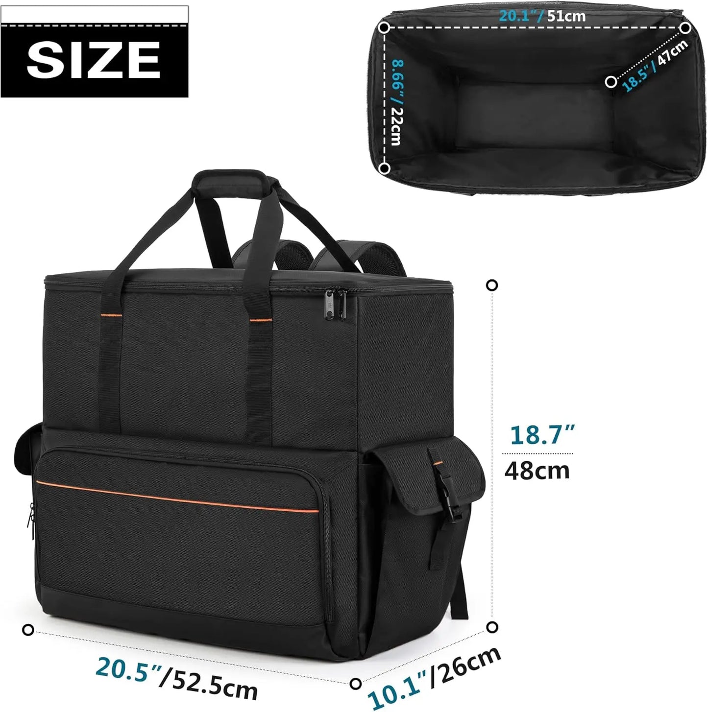 ATX/M-ATX PC Tower Carrying Case Backpack for Computer, Keyboard, Cables, Mouse, Black