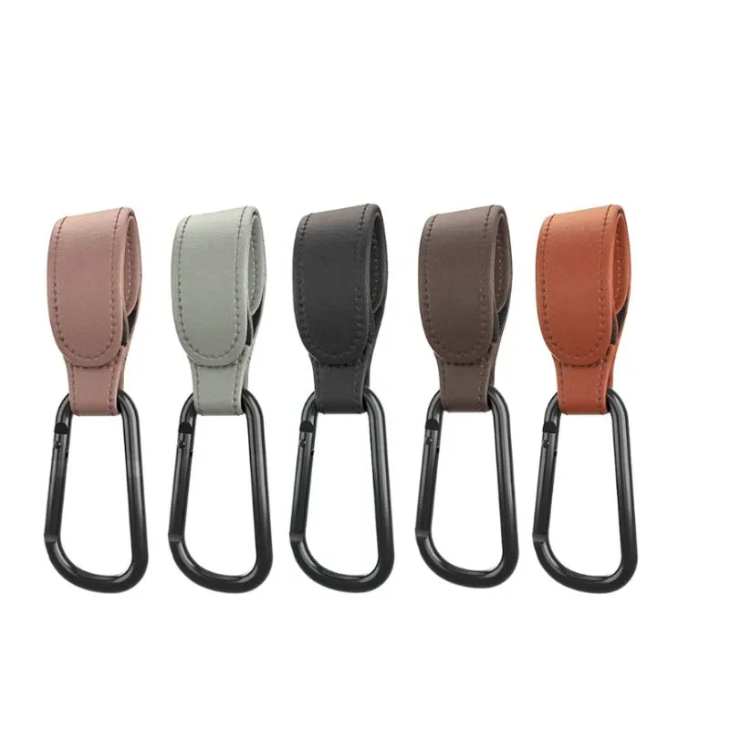 Wholesale 2pcs PU Leather Baby Stroller Hook for Pram Rotate 360 Degree Rotatable Cart Organizer Pram Hook Stroller Accessories