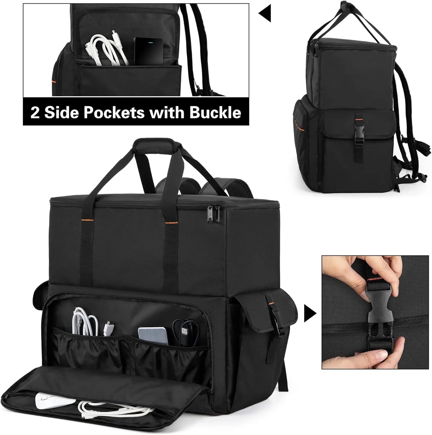 ATX/M-ATX PC Tower Carrying Case Backpack for Computer, Keyboard, Cables, Mouse, Black