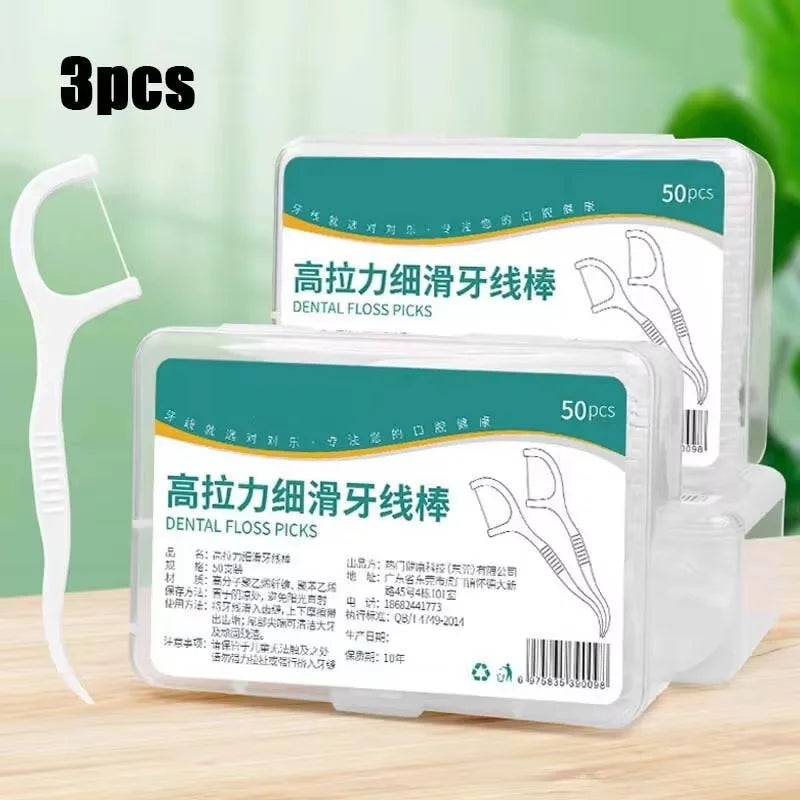 High-tensile fine-grained dental floss stick disposable plastic toothpick dental floss portable dental floss box dental floss st