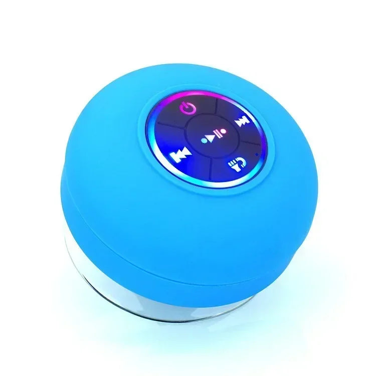 Portable Wireless Bluetooth Speaker with LED Light, IPX4 Waterproof, Strong Suction Cup, Mini Stereo Speaker for Outdoor & Bathr