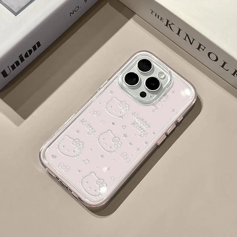 Cute Hollow out Hello Kitty Soft Clear Phone Case For iPhone 17 Pro Max Case 15 16 14 13 12 11 Pro 17 Air X XS XR 16 Plus Cover