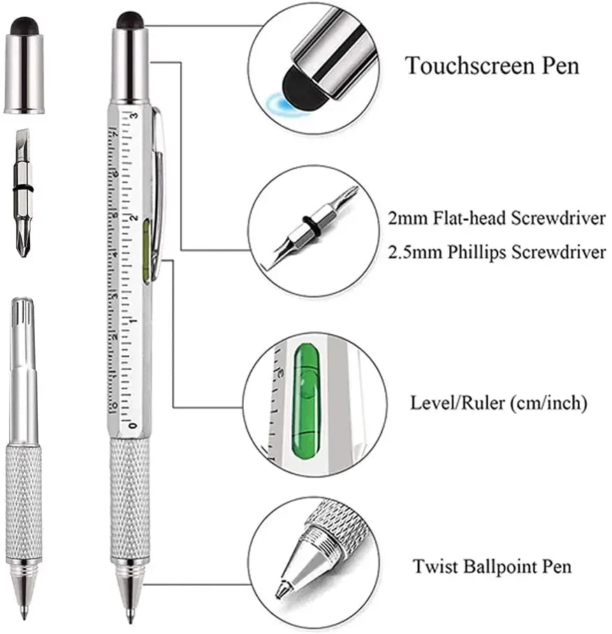 7 in 1 Multifunctional Pen Touch Screen Stylus Capacitive Pen with