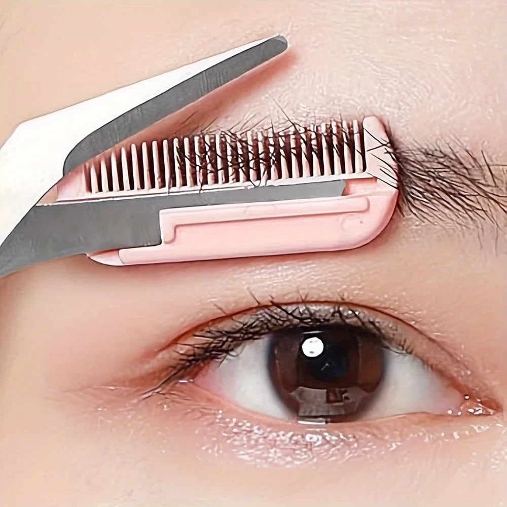 Stainless Steel Eyebrow Trimming Pink/White/Black Scissors with