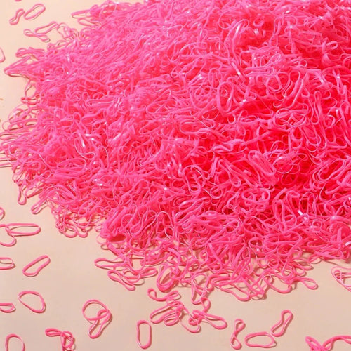 500/1000/2000pcs Girls Colourful Disposable Rubber Band Hair Ties