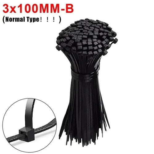 500/100PCS Screw Hole Cable Ties Reusable Fixed Nylon Cable Ties