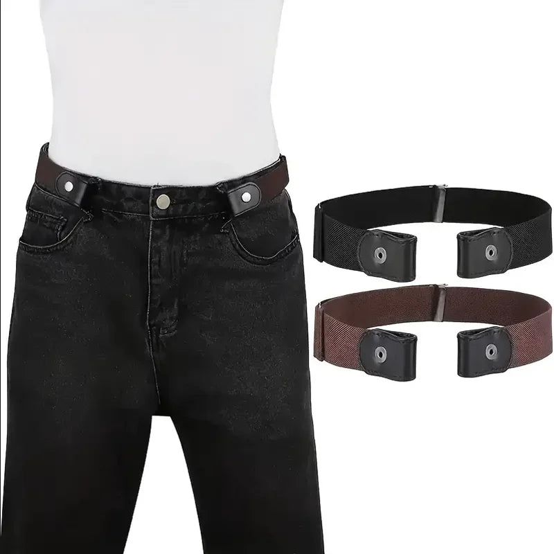 Traceless Invisible Elastic Belt Women's Belt Jeans Pants Men's