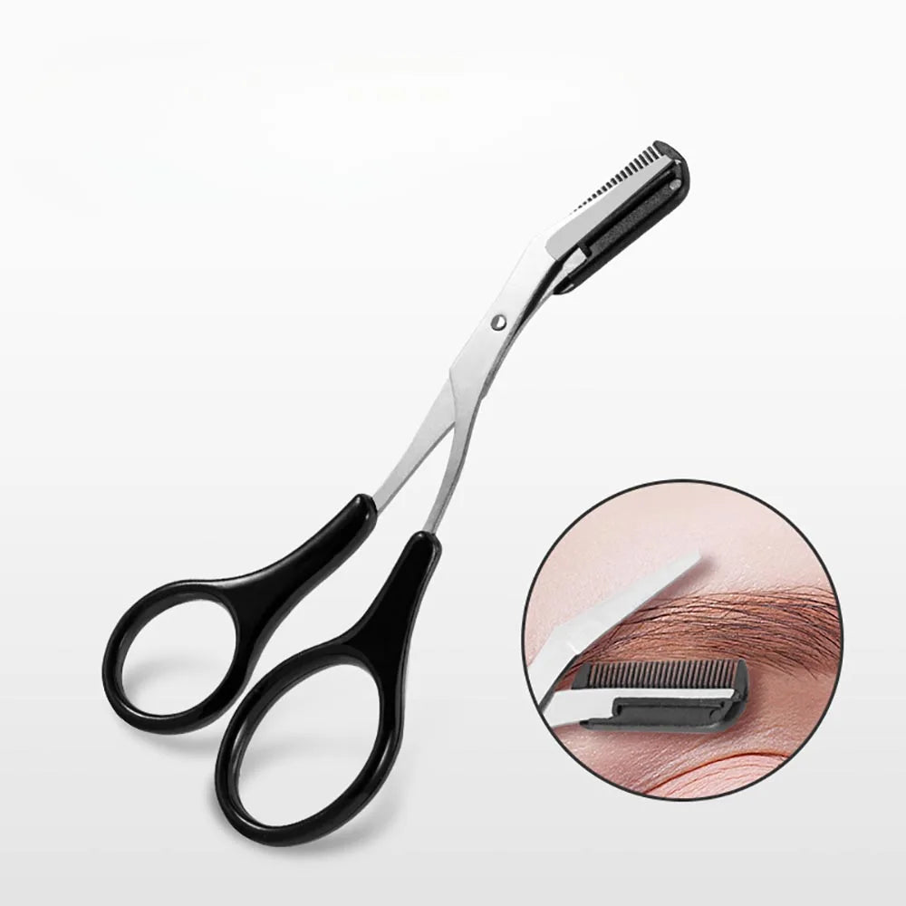 Stainless Steel Eyebrow Trimming Pink/White/Black Scissors with