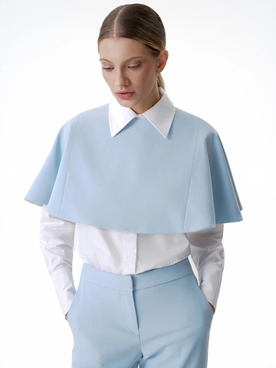 LIMO Minimalist Cape Jacket •2026 Trendy • Stand Collar • Cape Overlay • Tailored Silhouette  • Sophisticated Women’s Wear