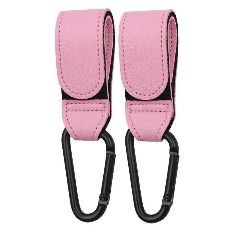 Wholesale 2pcs PU Leather Baby Stroller Hook for Pram Rotate 360 Degree Rotatable Cart Organizer Pram Hook Stroller Accessories