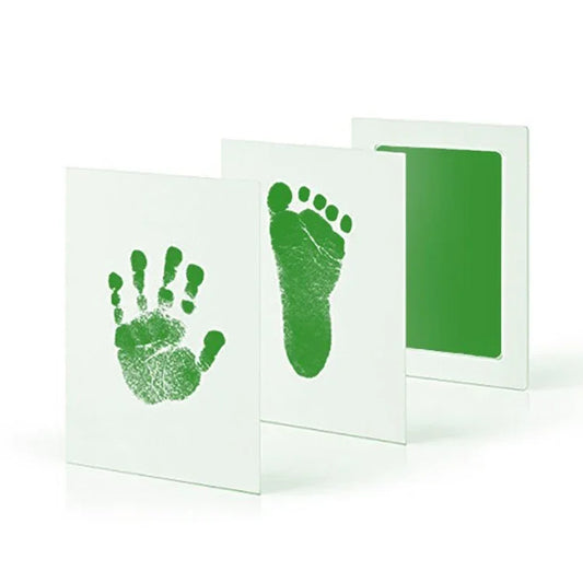 Safe Non-toxic Baby Footprints Handprint No Touch Skin Inkless Ink Pads Kits for 0-10 Months Newborn Pet Dog Footprint Souvenir