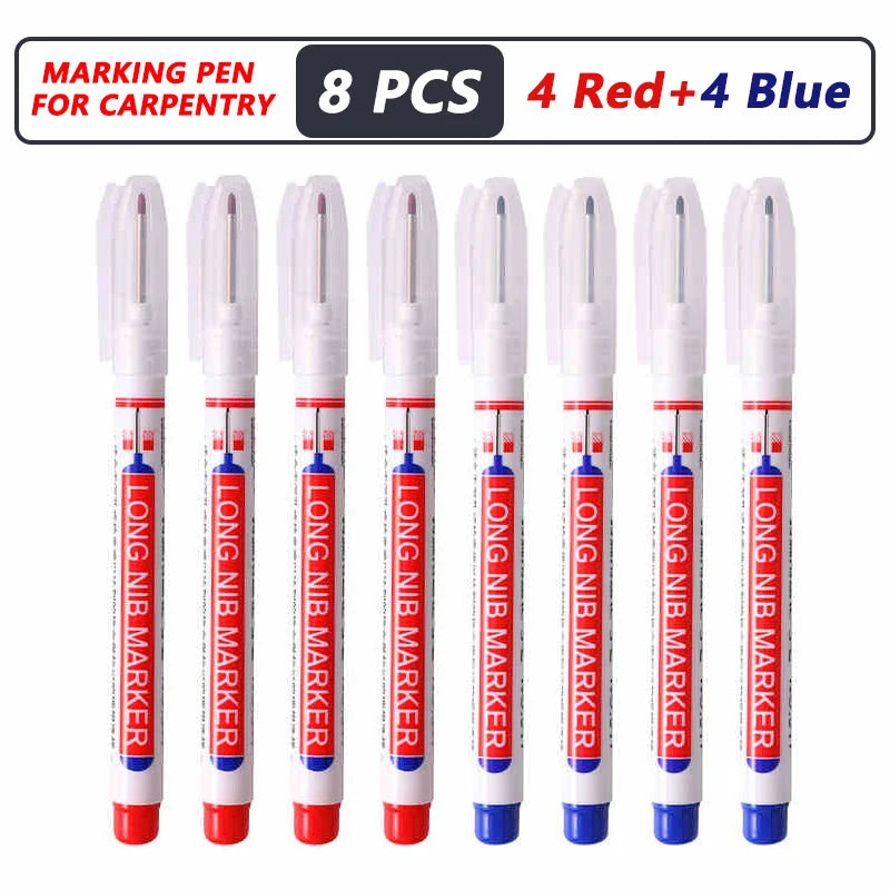 1-40PCS 20mm Deep Hole Long Nib Head Markers For Metal Perforating Pen Waterproof Bathroom Woodworking Decoration Multi-Purpose