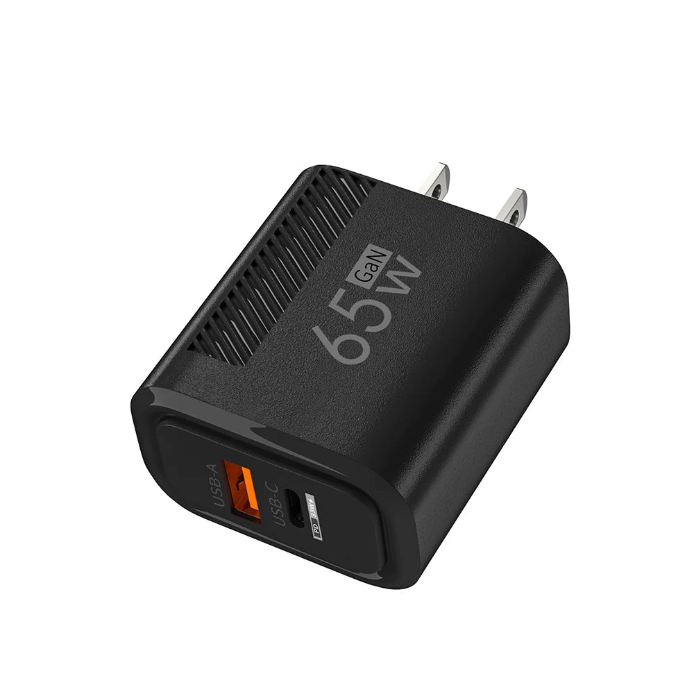 PD 65W GaN Charger USB C Fast Chargering Adapter For Samsung S23 S22 iPhone 15 14 Xiaomi Huawei LG Quick Charge 3.0 USB Charger
