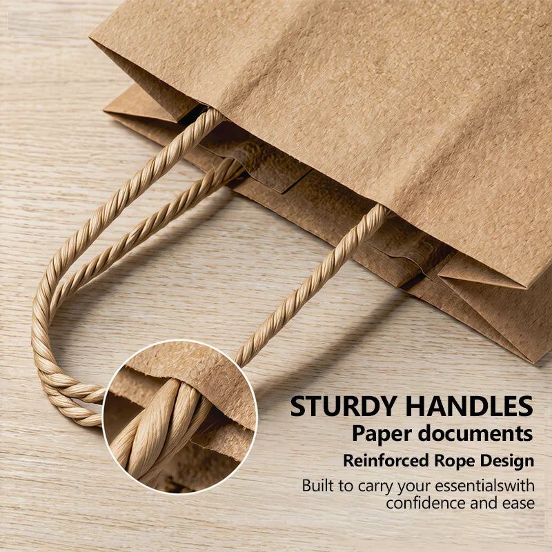 15×8×21cm Disposable Kraft Paper Bags, Snack Food Packaging Bags, Bakery Dessert Packing Pouch, Wedding Favor Gift Bags,