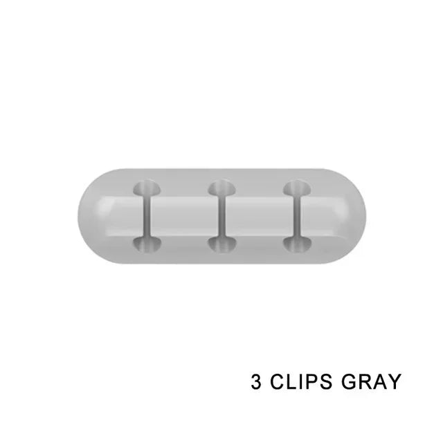 Silicone USB Cable Organizer USB Charging Cable Winder Desktop Tidy Management Clips Cable Holder For Mouse earphone Accessories