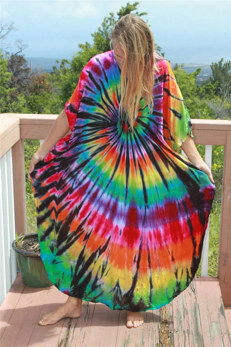 Plus Size Women Beachwear Long Beach Coverups Kaftan Casual Caftan Dress Swimwear cover ups