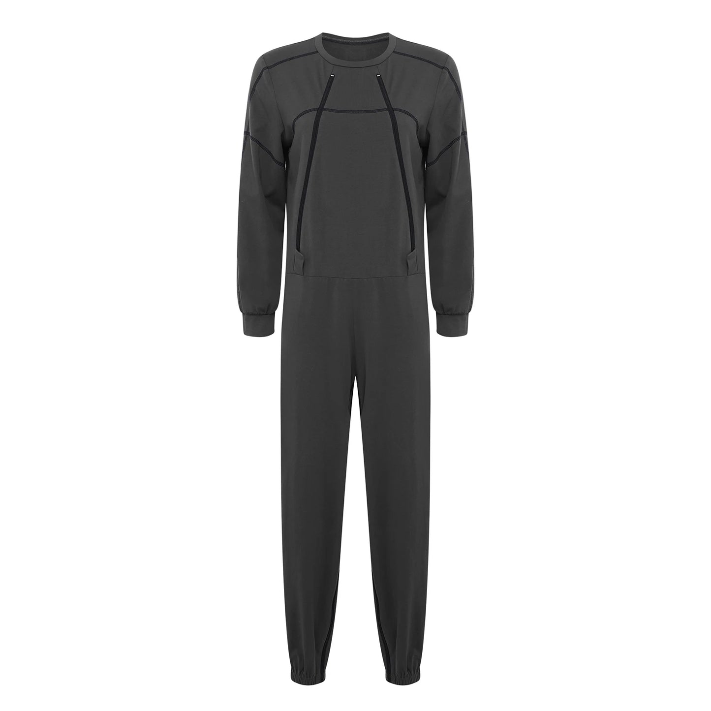 Women Elderly Dementia Alzheimer Adaptive Anti-strip Jumpsuit Long Sleeve Long Pants Rompers for Special Needs Caring Patient