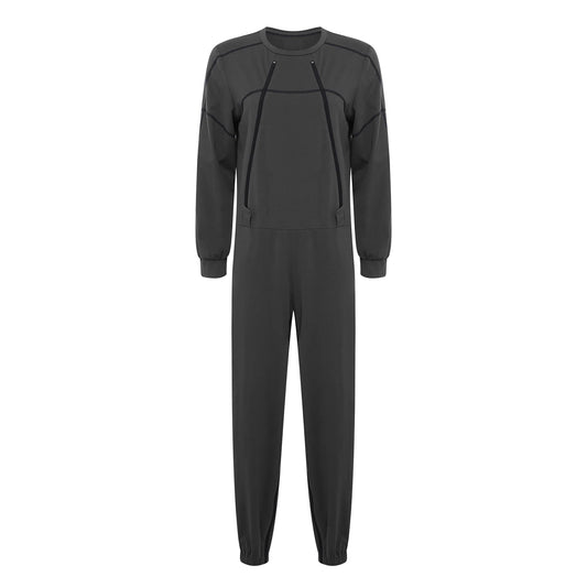 Women Elderly Dementia Alzheimer Adaptive Anti-strip Jumpsuit Long Sleeve Long Pants Rompers for Special Needs Caring Patient
