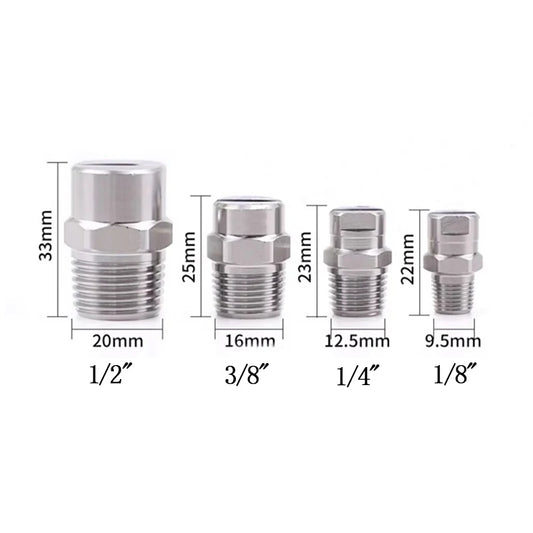 1/2" BSPT SS304 vee jet flat fan spray nozzle, Industrial / factory cleaning, dust removal nozzle