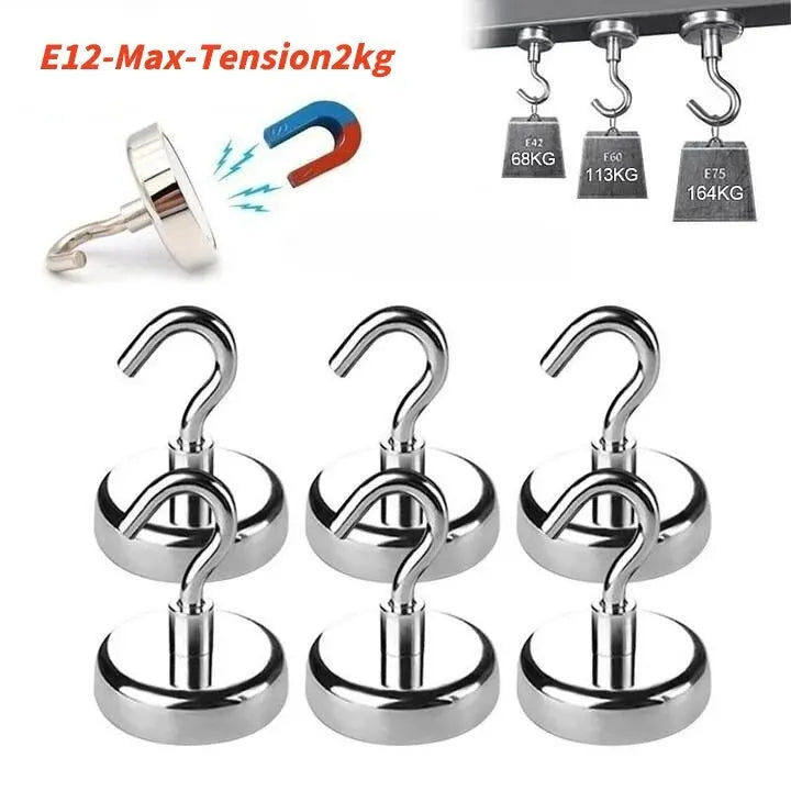 Magnetic Hooks Super Strong Magnets Neodymium Magnet Powerful Magnets Hanging Hooks for Bathroom Kitchen Organizers