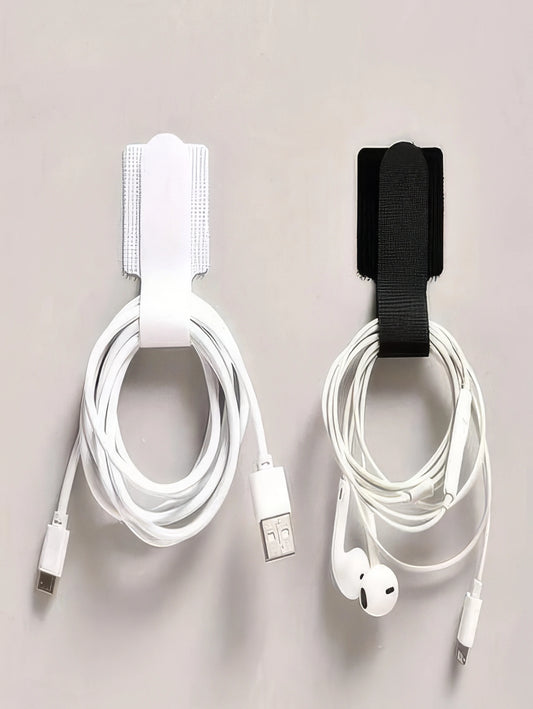 10/20/30 Wire Ties, White/black, Non Damaging To Equipment, Easy To Adjust Self-adhesive Tape, Suitable for Home/office Use