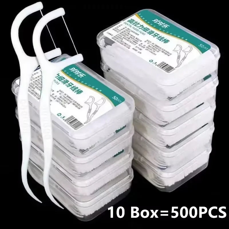 High-tensile fine-grained dental floss stick disposable plastic toothpick dental floss portable dental floss box dental floss st