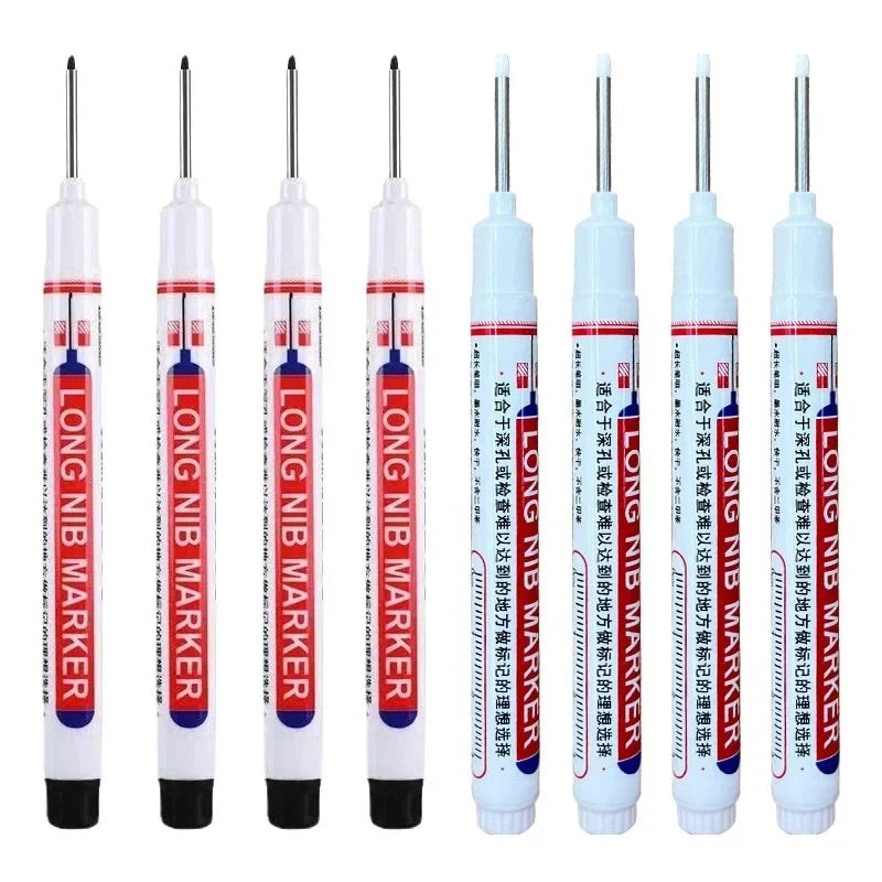 1-40PCS 20mm Deep Hole Long Nib Head Markers For Metal Perforating Pen Waterproof Bathroom Woodworking Decoration Multi-Purpose