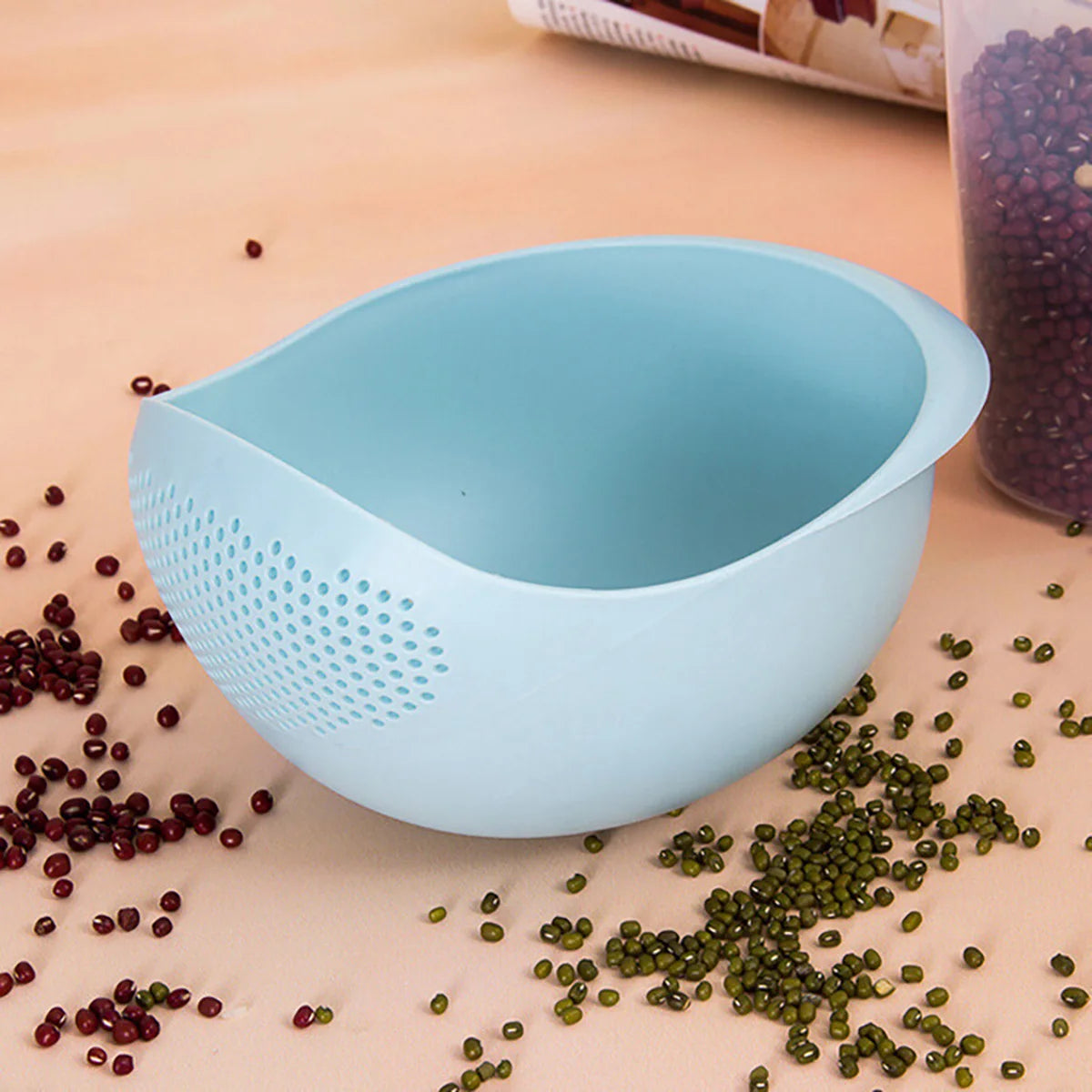 1/3pcs- Colander Rice Bowl Drain Basket Fruit Bowl Washing Drain Basket with Handle Washing Basket Home Kitchen Organizer