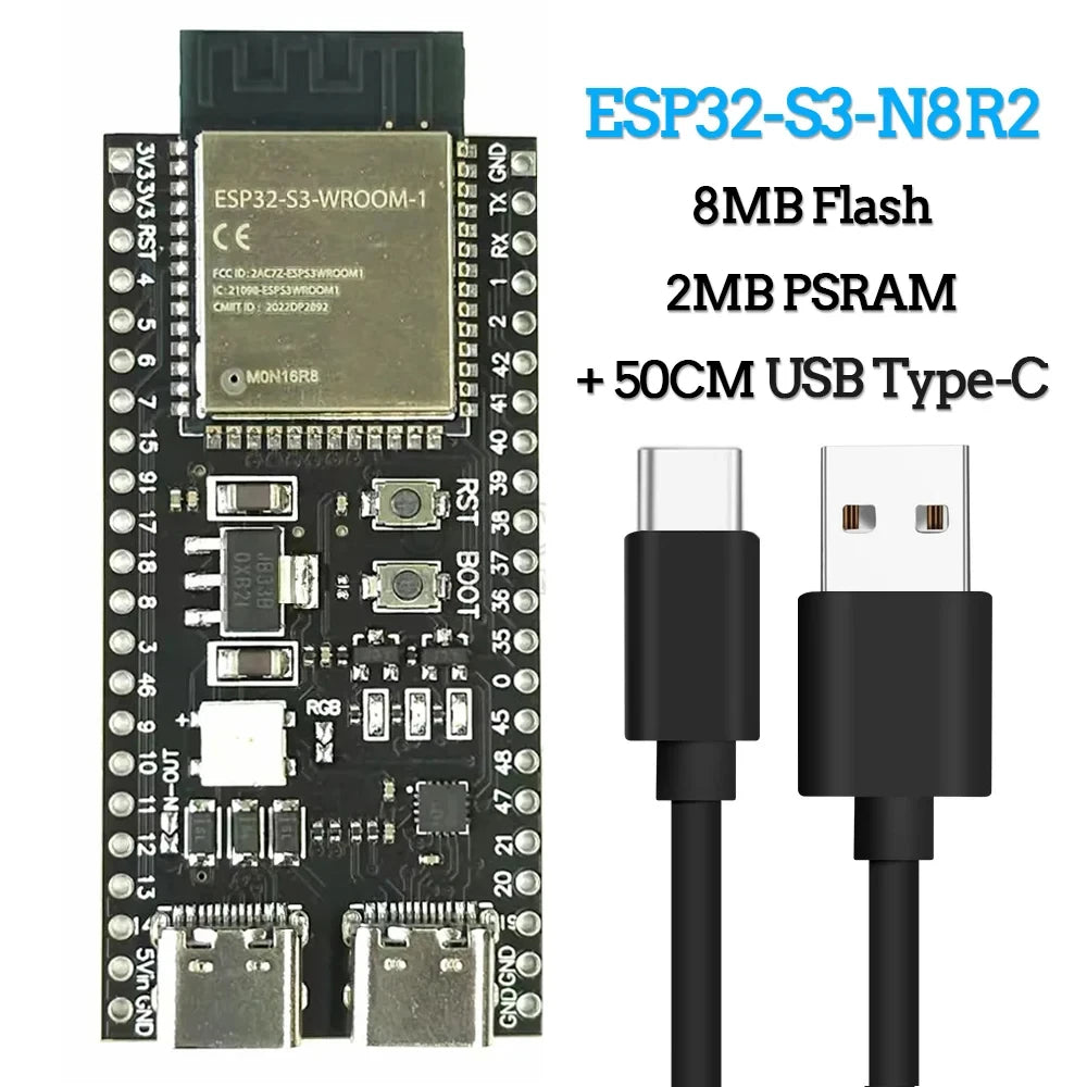 ESP32-S3 Wifi BT Module Development Board for Arduino IDE ESP32-S3-WROOM1 N16R8 N8R2 44Pin Type-C 16MB Flash 8M PSRAM ESP32 S3