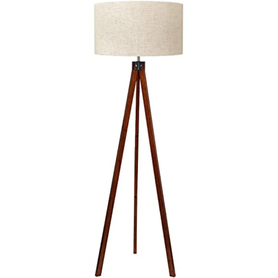 Wood Tripod Floor Lamp, Mid Century Standing Lamp, Modern Design Studying Light for Living Room, Bedroom, Study Room and Office