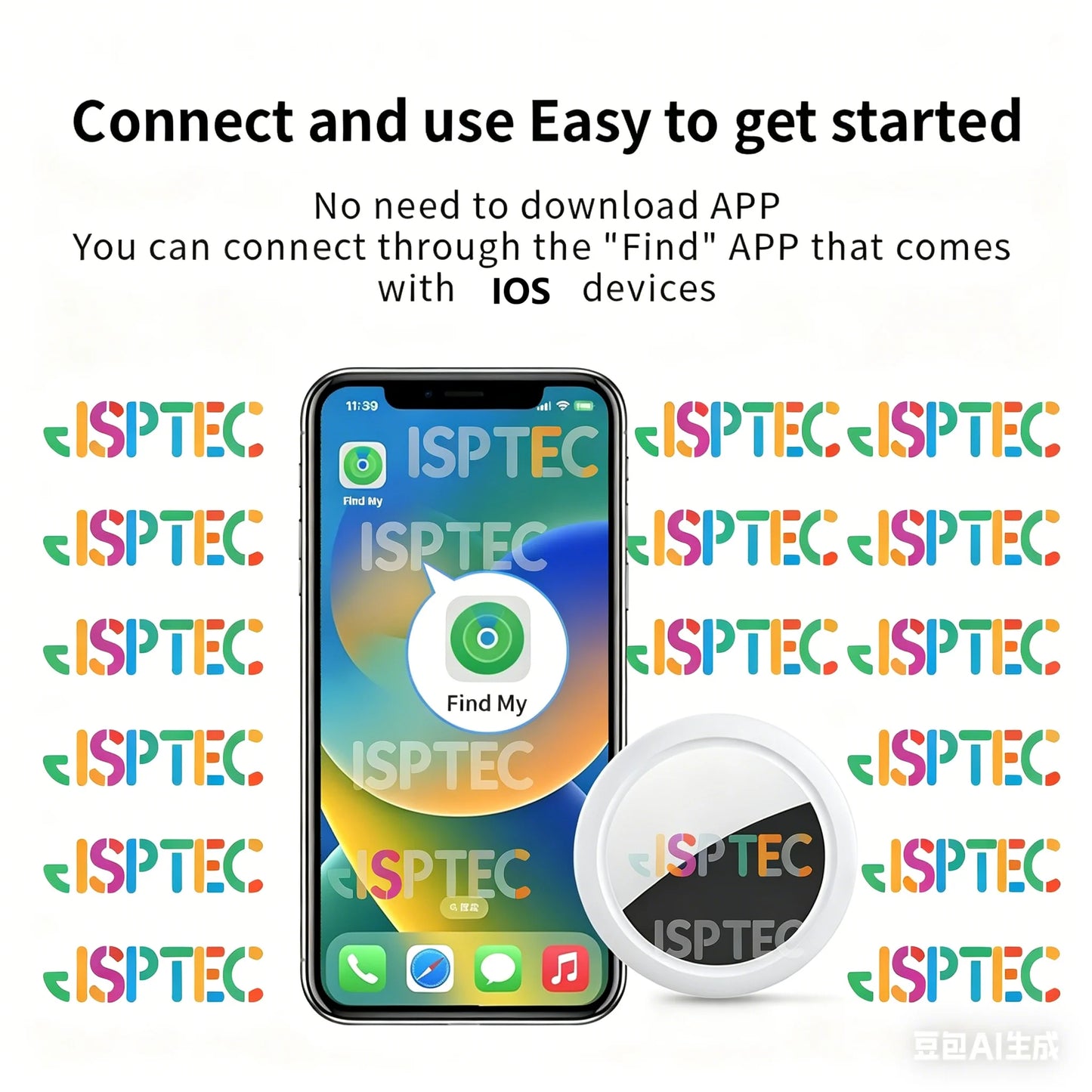 JSPTEC Air tag Bluetooth GPS Trackers IPX 5 Waterproof Sport Tracking Find My Elderly Kids Pets Available Mini Finders For IOS