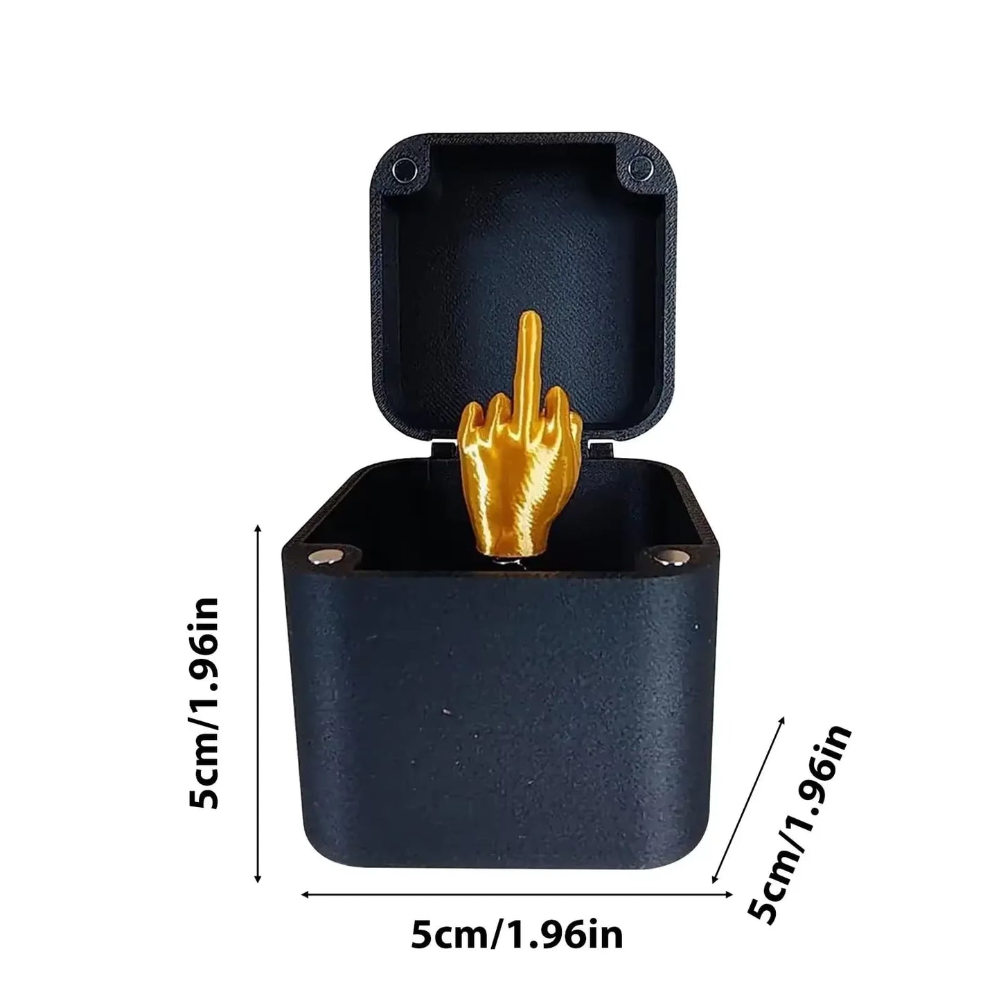 **Funny Middle Finger in Box - Hilarious Desk Decor & Gag Gift for Office, Halloween & Christmas**  (87 characters)