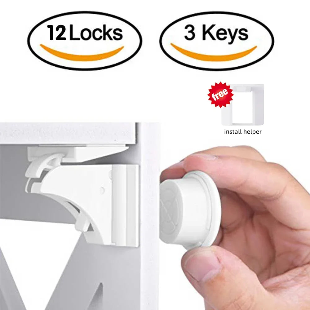 Drawer Latch Cabinet Door Magnetic Child Safety Lock Limiter Children Protection Baby Safety Lock Invisible Lock Kids Security
