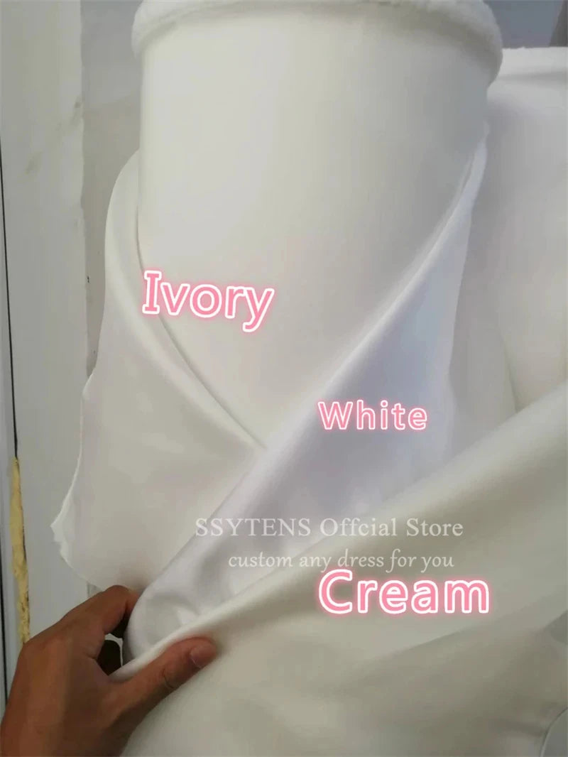 SSYTENS Elegant Square Neck A Line Wedding Dresses Full Sleeves Long Bridal Gown Woman Open Back Pleats Customized Bride Dress