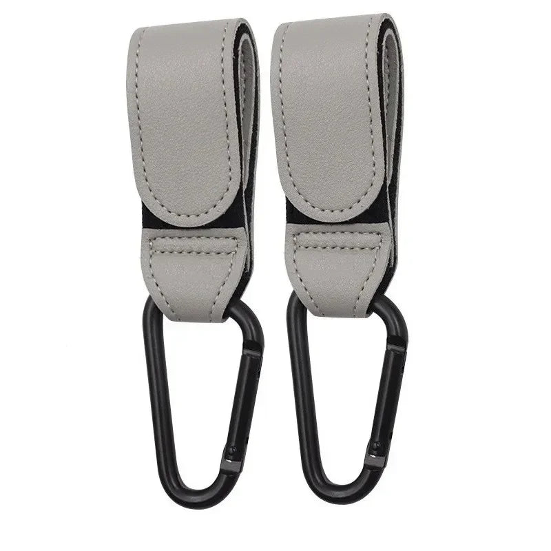 Wholesale 2pcs PU Leather Baby Stroller Hook for Pram Rotate 360 Degree Rotatable Cart Organizer Pram Hook Stroller Accessories