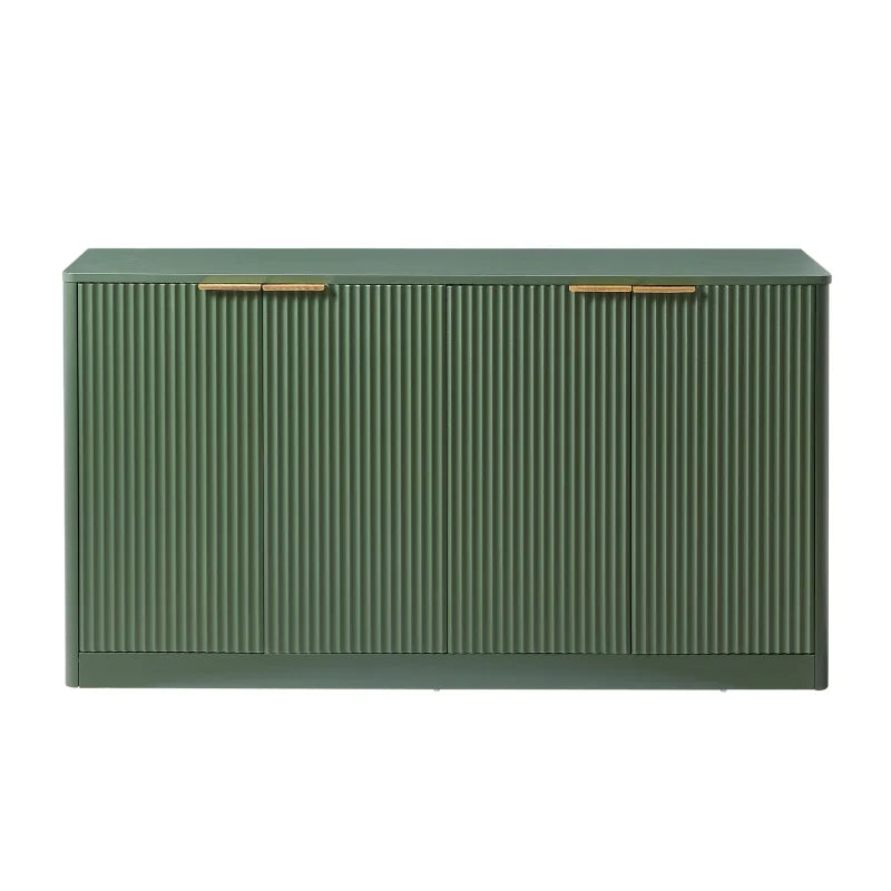 59-inch Modern Wavy Sideboard, Curved Contour Design Storage Cabinet, 4-door Cabinet with Storage Function, Suitable