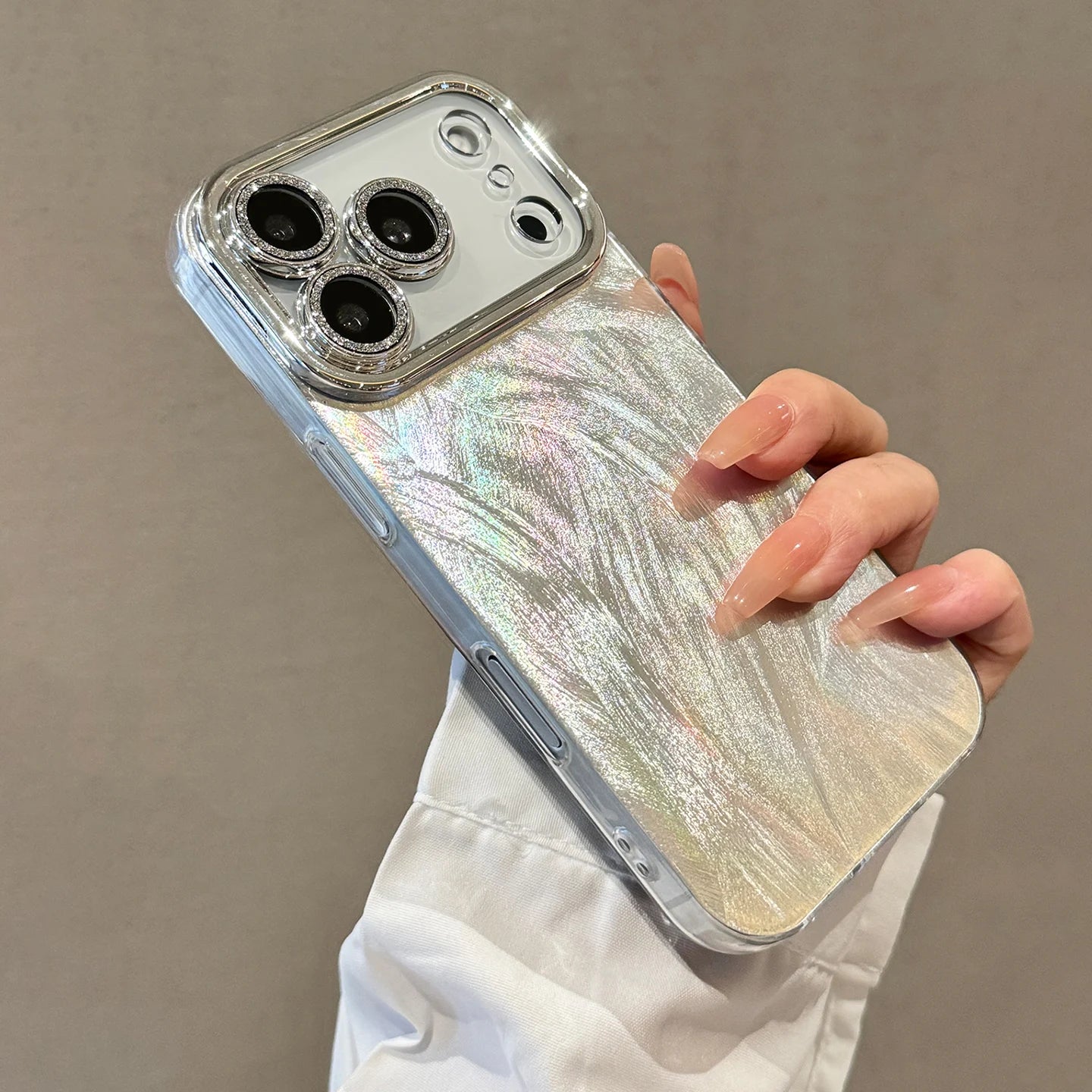 Luxury Glitter Laser Phone Case For iPhone 16 13 15 14 12 11 17 Air Pro Max 7 8 Plus Lens Protector Shockproof Bumper Back Cover