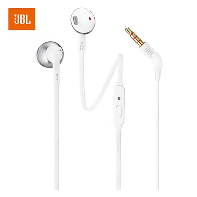 JBL T205 Authentic Authorization Semi-in-ear Headphones Wired Sports Headphones microphone 3.5mm Hole interface for Game Phone