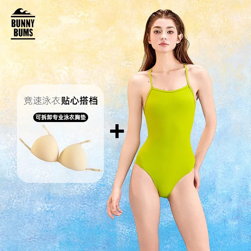 Summer Women's Clothing Solid Color Non See Through Slimming Bathing Suit Swimsuit For Nylon Tankini Swimsuits Set