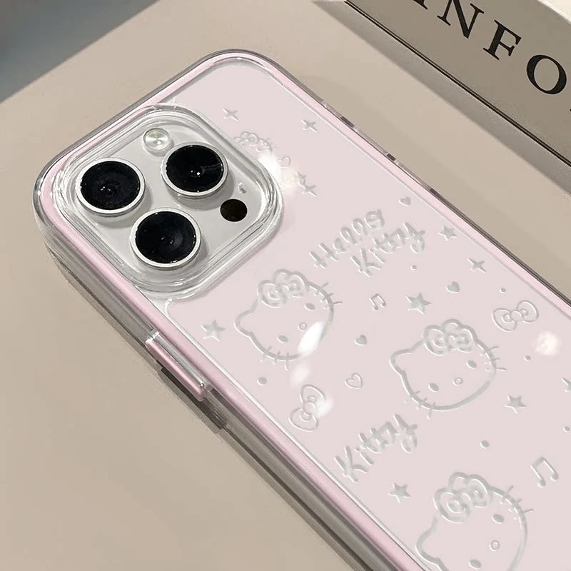 Cute Hollow out Hello Kitty Soft Clear Phone Case For iPhone 17 Pro Max Case 15 16 14 13 12 11 Pro 17 Air X XS XR 16 Plus Cover