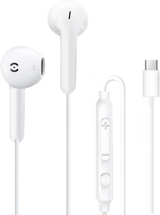 USB C Wired Headphones with Mic for iPhone 17 16 15 Pro Max Samsung, Earbuds Earphones Type C