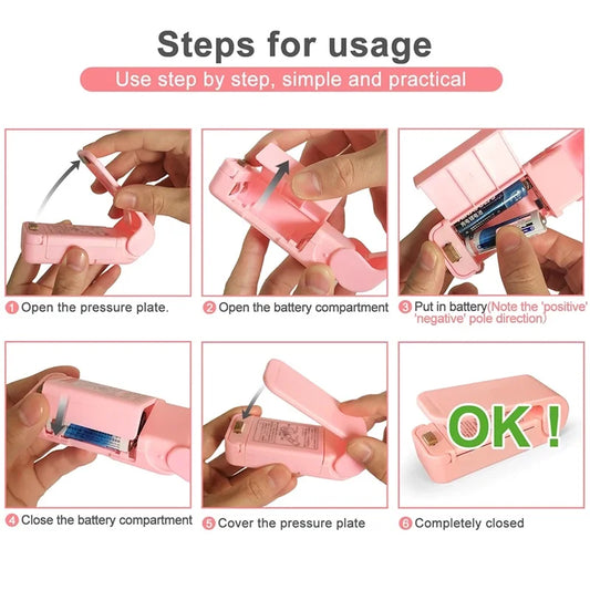 Mini Hea Bag Seal Machine Package Sealer Bags Thermal Plastic Food Bag