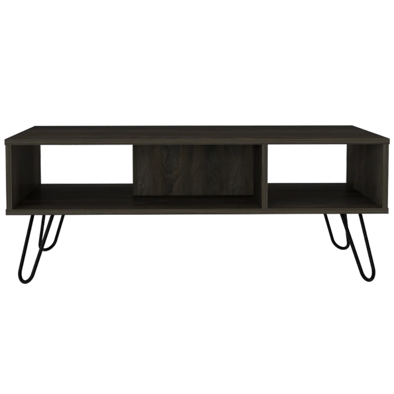 Coffee Table, Four Legs, Two Shelves, Espresso