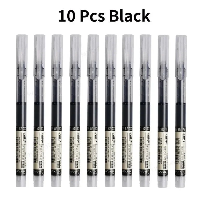 10 Pcs Color Gel pens.Quick Drying Large Capacity，0.5mm, suitable for Students, Note-taking, Marking, Drawing, Bookkeeping.